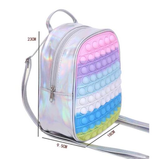 Mochila plateada pop it