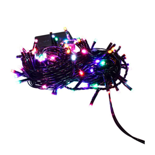 Serie Navideña 100 LED 6.4m cable negro multicolor